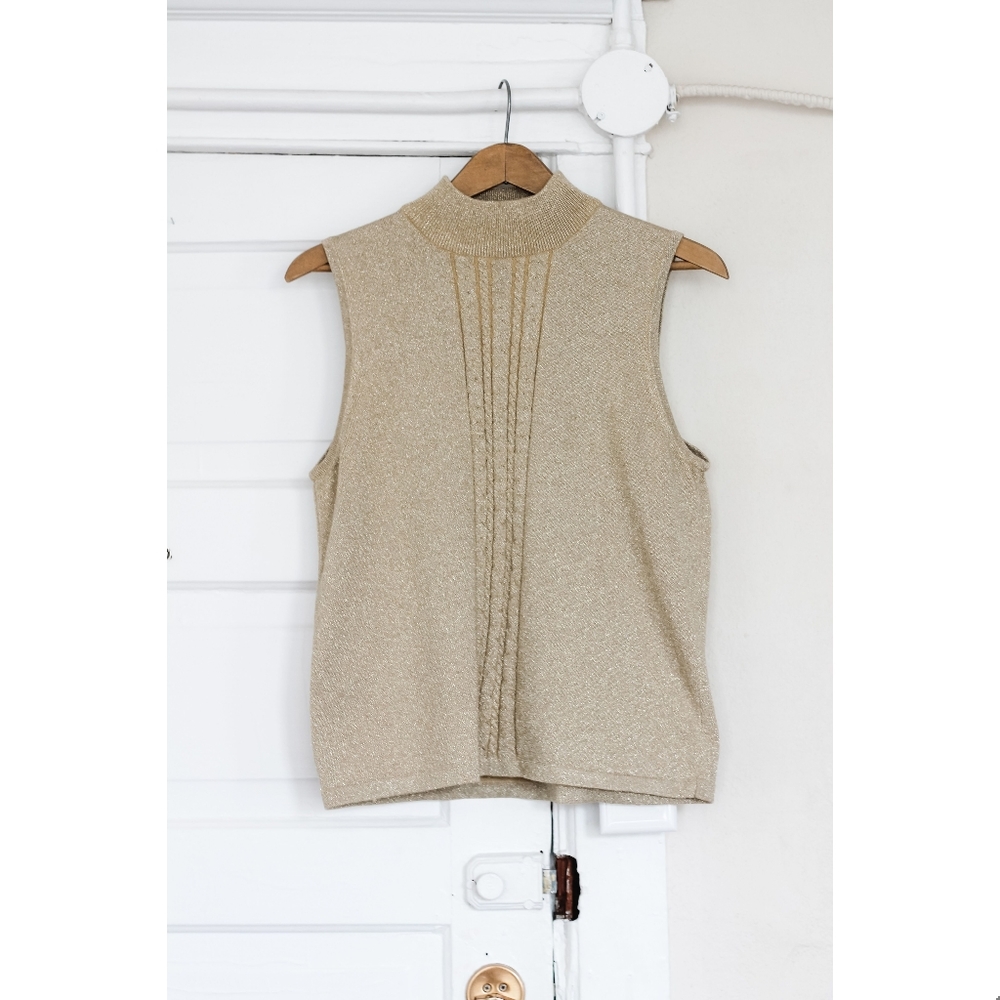 Vintage 1980's Gold Metallic Sleeveless Top